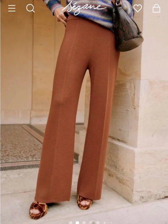 Sezane - Matthew 100% Merino wool pants - S - Hazelnut colour - Picture 3 of 10